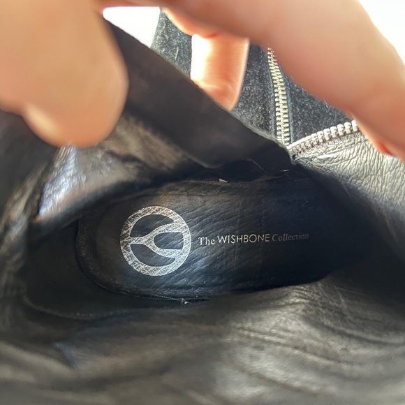 Wishbone Collection Black Suede Heeled Boots - Picture 4 of 4